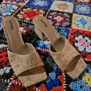 Cork style sandel Heels